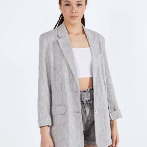 Linen-effect blazer