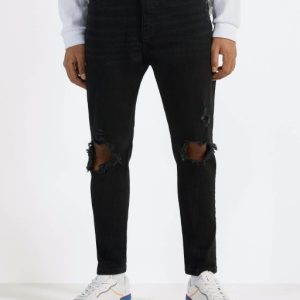 Ripped carrot fit jeans